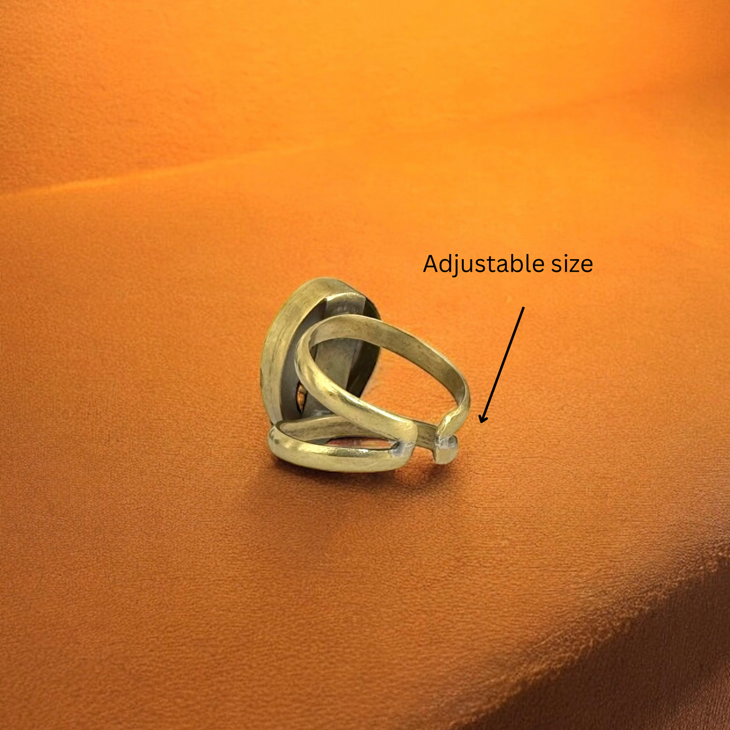 Sika - Handmade African Brass Ring with Cawrie shell