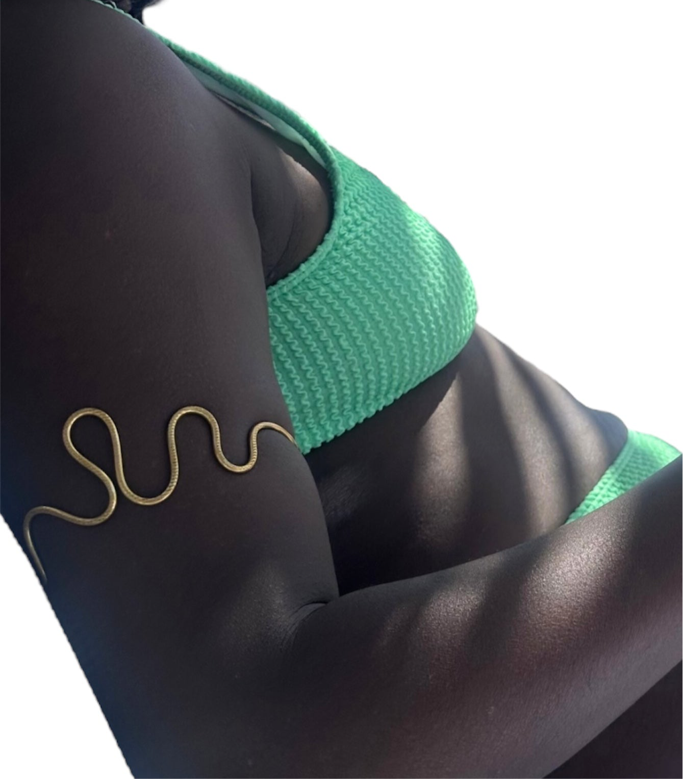 Ziga - Lightweight African brass upper arm bracelet