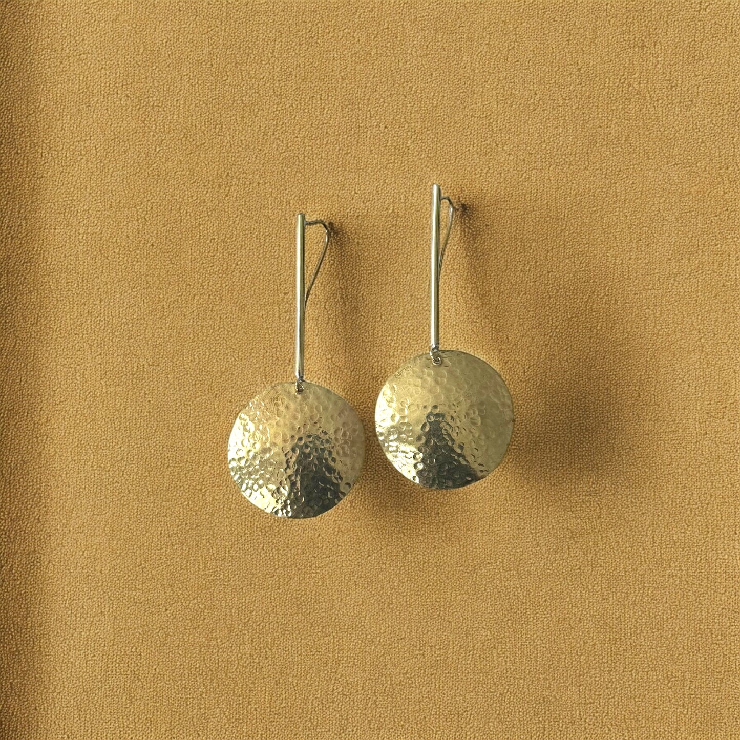 Koba - Lightweight Handmade Brass Earrings- Hammered design - Made in Senegal