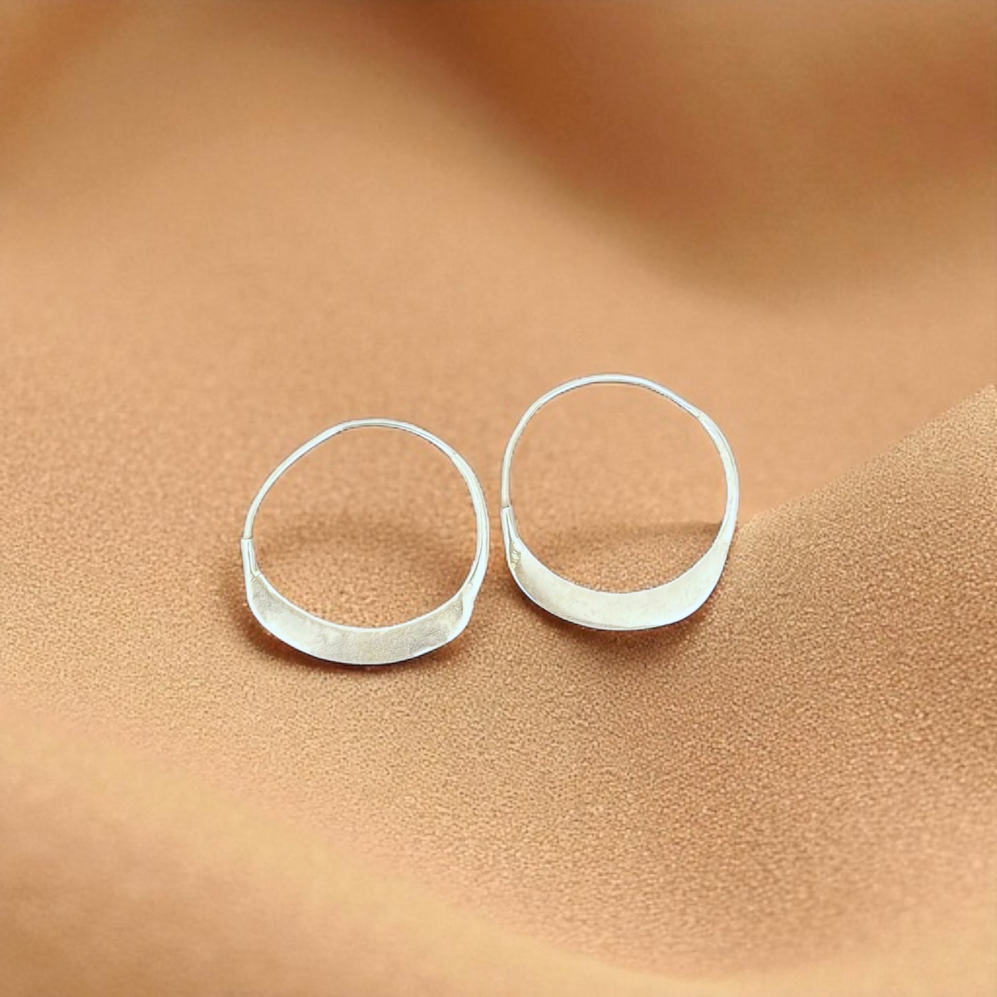 Kimi - Handmade Moon shaped Brass Earrings- Made in Senegal