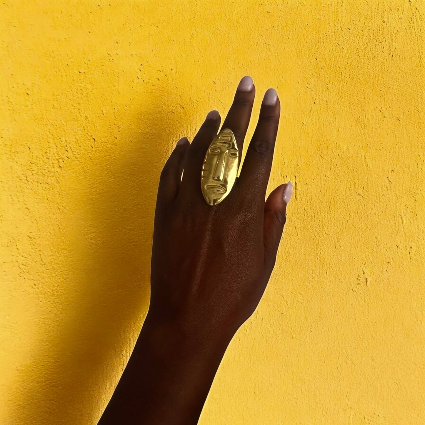Luma - Lightweight African Mask Ring - Handmade in Senegal