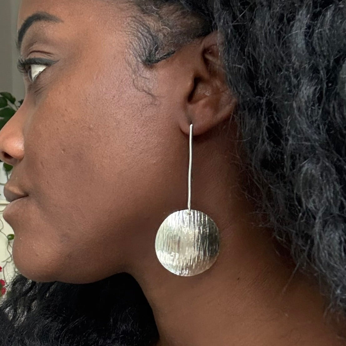 Koba - Lightweight Handmade Brass Earrings- Hammered design - Made in Senegal