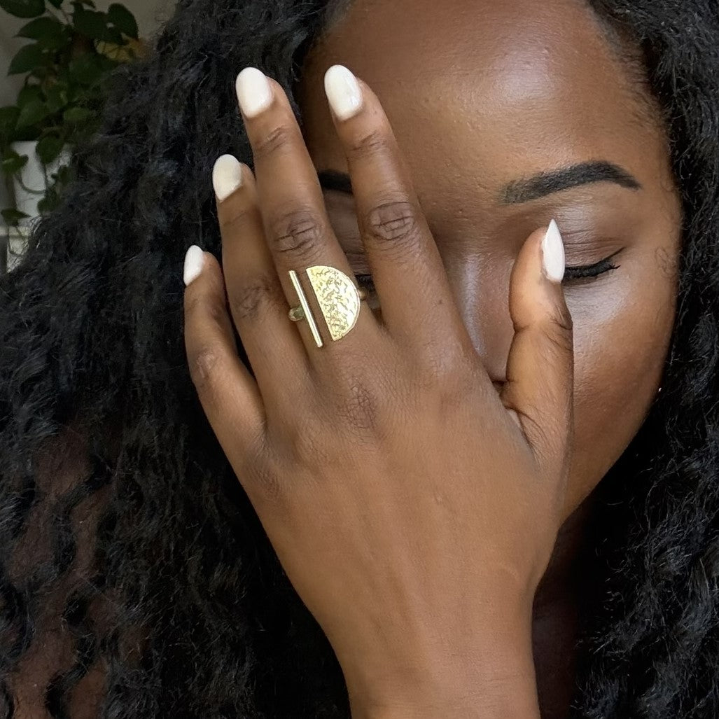 Lemi - Handmade African Brass Ring - Adjustable