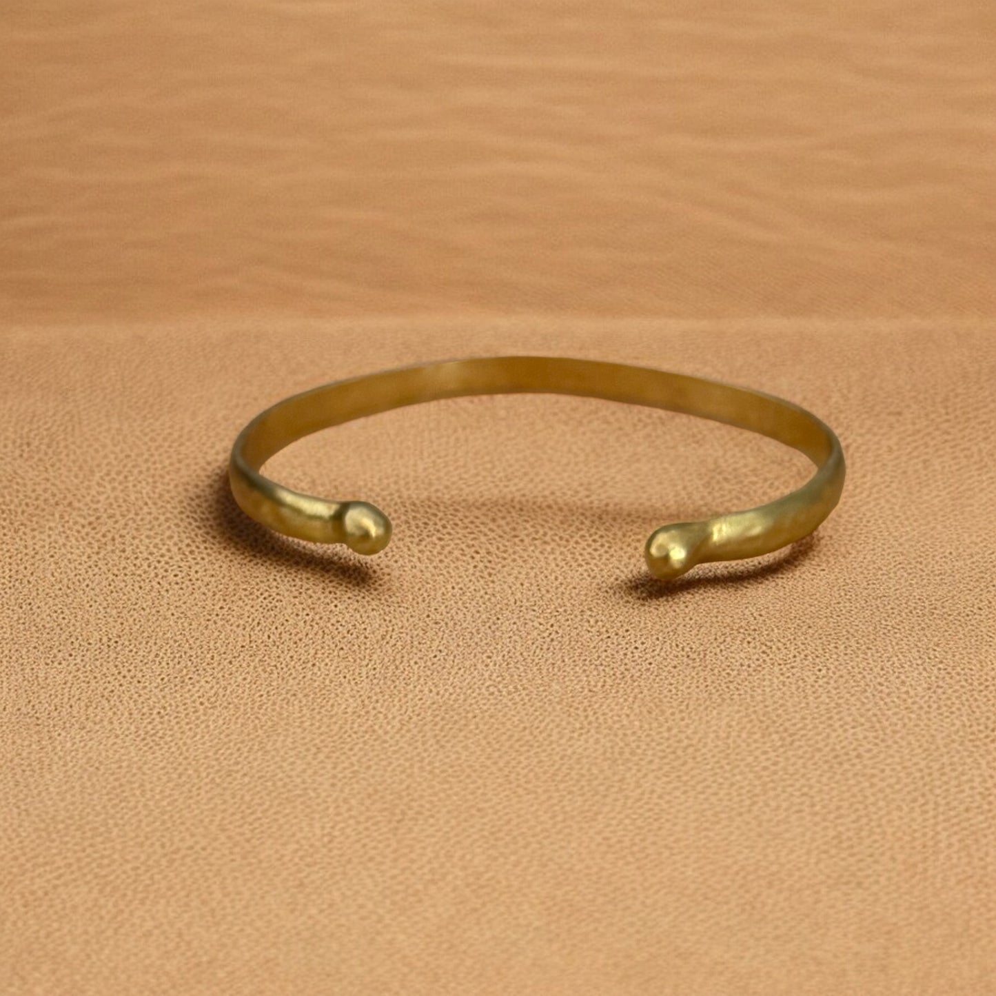 Dita - Handmade Brass Bracelet- Adjustable- Hammered design - Made in Senegal