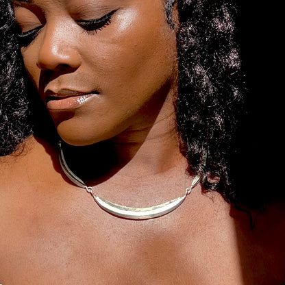 Kpékpé - Handmade Brass Rigid Necklace - Made in Senegal