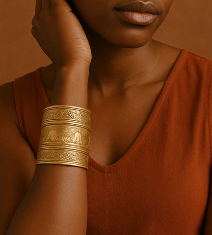 Sabu - Bracelet africain en laiton gravé à la main