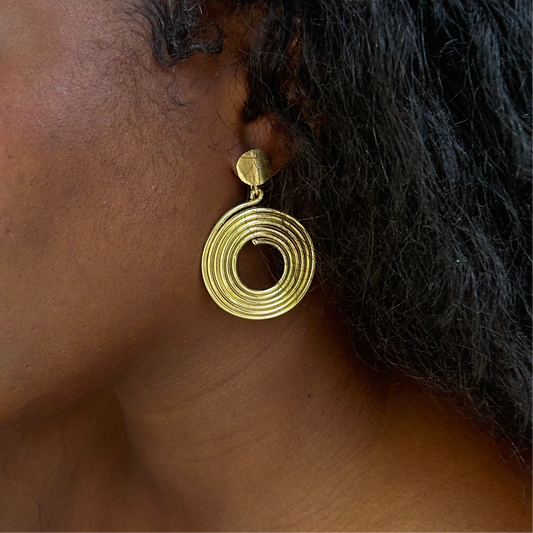 Kolo- Lightweight Spiral Earrings - Handmade in Senegal