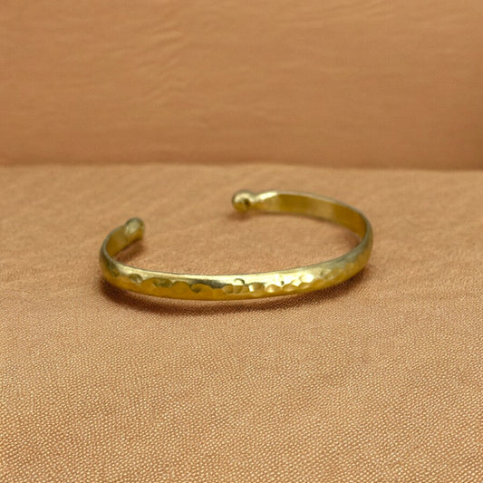 Dita - Handmade Brass Bracelet- Adjustable- Hammered design - Made in Senegal