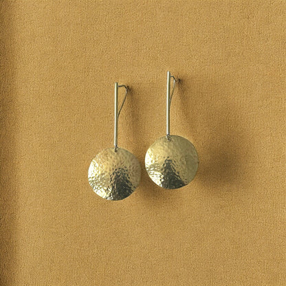Koba - Lightweight Handmade Brass Earrings- Hammered design - Made in Senegal