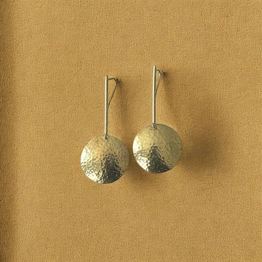 Koba - Lightweight Handmade Brass Earrings- Hammered design - Made in Senegal
