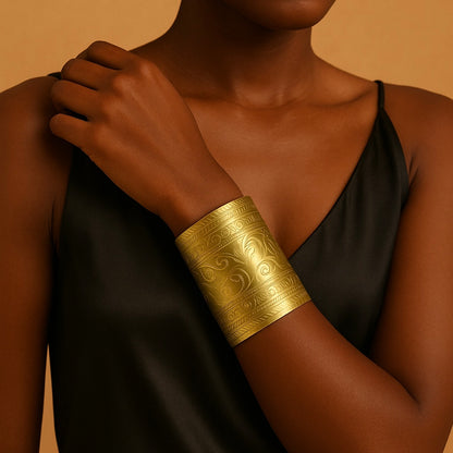 Zanbé - Large African Brass Cuff Bracelet Handmade in Africa
