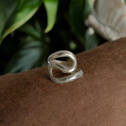 Domi - Handmade African brass curled ring