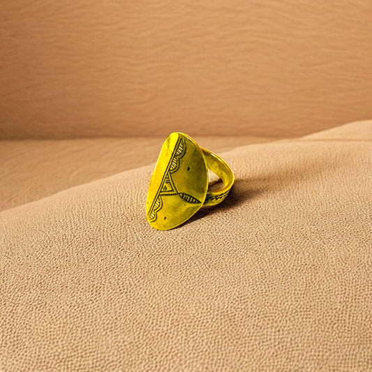 Sirr - Bague africaine en laiton faite à la main - Gravure ancienne