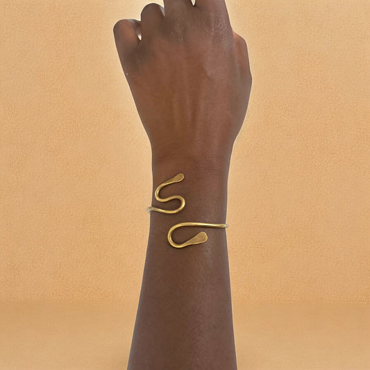Mboma - Adjustable Brass Bracelet - Handmade in Africa
