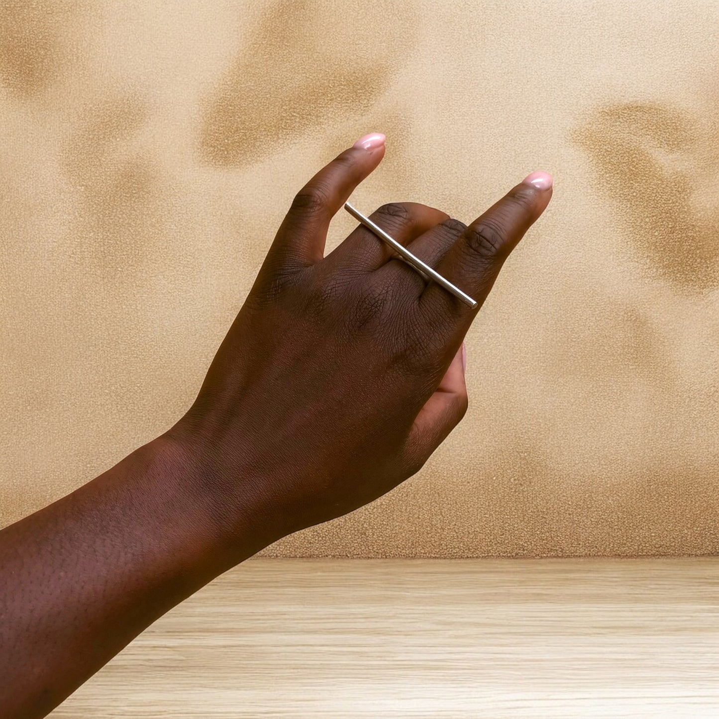 Kindi - Lightweight African brass Ring on Two fingers
