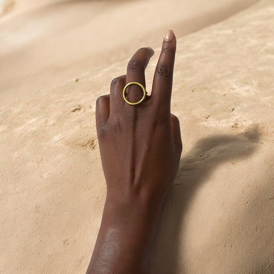 Langa - Handmade Brass Ring - O shaped - Made in Africa
