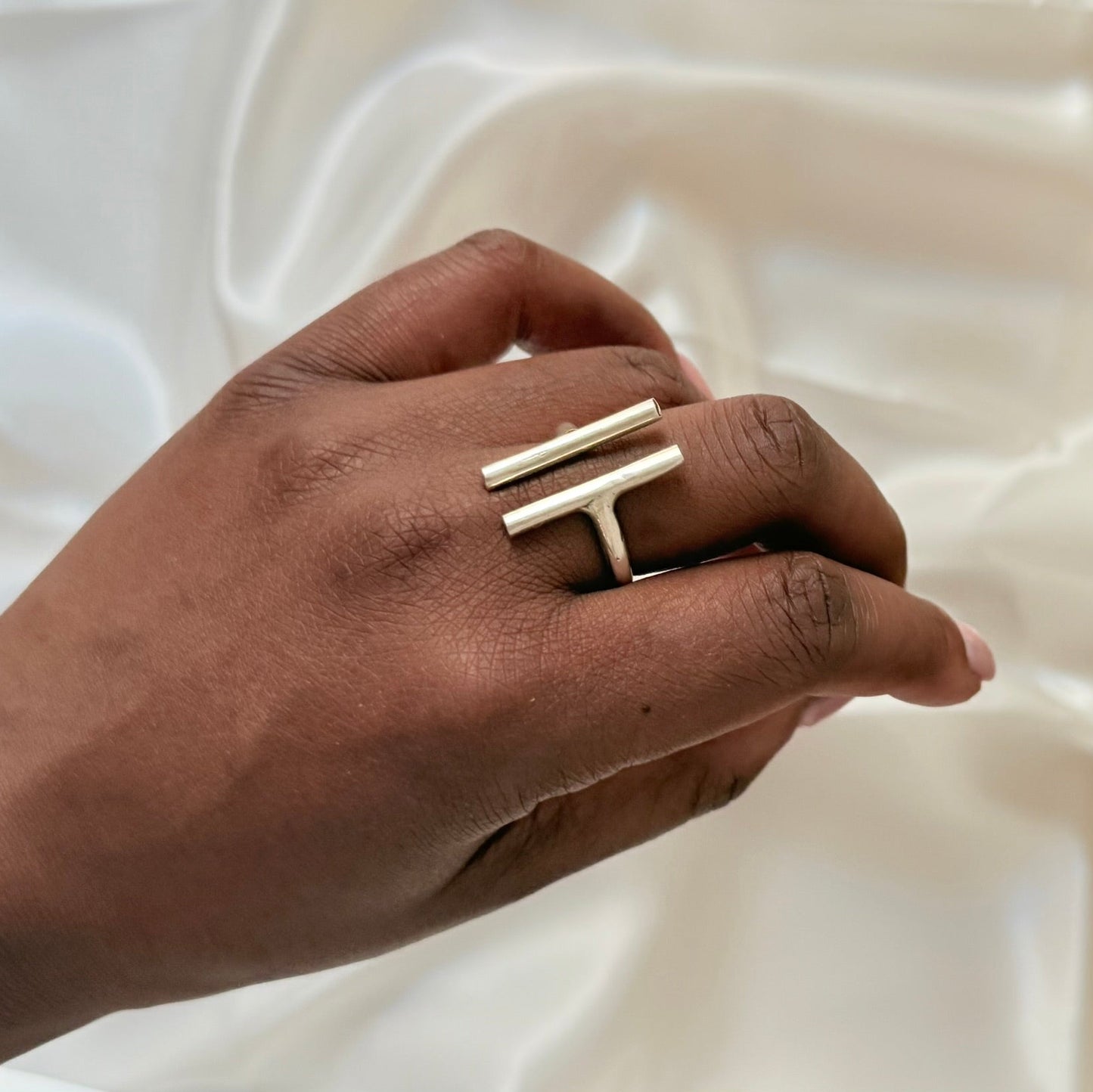 Wili - African Brass Ring - Handmade T-shape