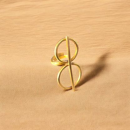 Zane - Bague légère en laiton africain faite à la main avec boucles