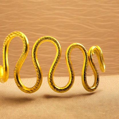 Dundu - Curved Brass Bracelet - Handmade in Senegal, West Africa