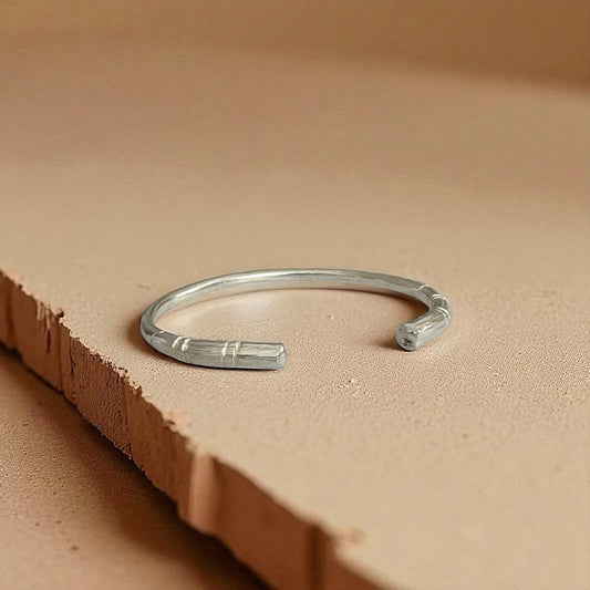 Tenga - Minimalist Engraved Brass Bracelet - Handmade in Africa - Adjustable