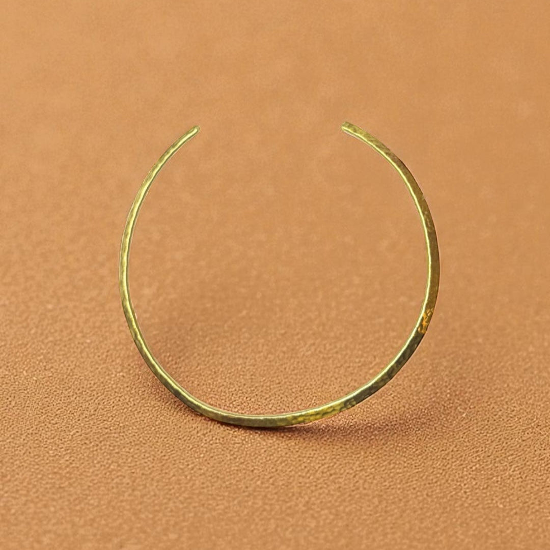 Kura - Hammered Brass Choker Necklace - Handmade in Africa
